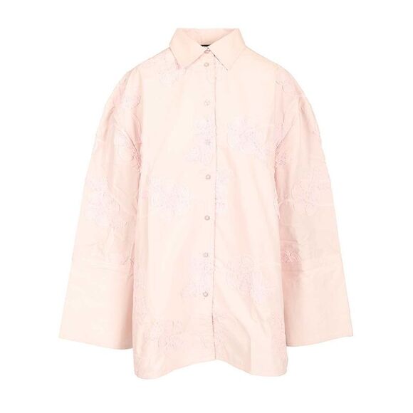 Rotate Women Light Pink Oversized Floral Shirt